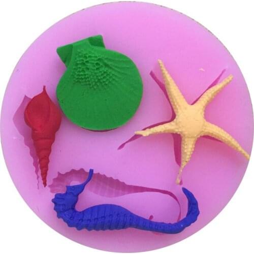 Starfish Shell Decoration Liquid Silicone Mold Sugar Cake Mold M092