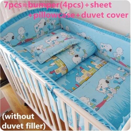 Discount! 6/7pcs baby crib bedding set 100% cotton baby cot sets quilt cover sheet 120*60/120*70cm