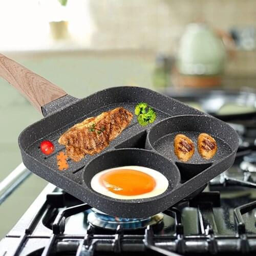 Two Holes/Four Holes Saucepan Non-stick Omelet Steak Frying Pan Thickened Omelet Skillet Utensils For Kitchen Nonstick Pot