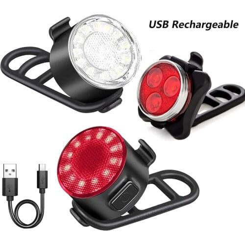 USB Bicycle Bike Tail Light Waterproof Bike Headlight Taillight Lamp Safety Warning Front Back LED Lights Cycling Accessories