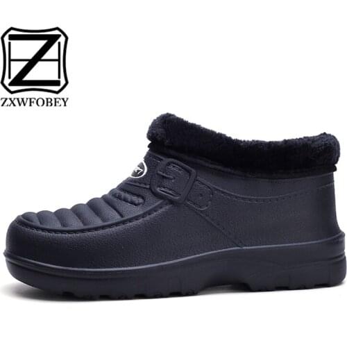 ZXWFOBEY Waterproof Boots Men Winter Boots For Men High Warm Fur Mens Winter Shoes Man Boots Vintage Platform Man Boots