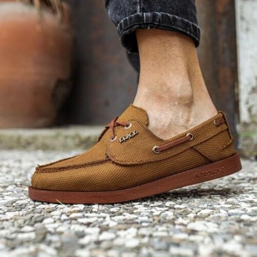 Knack Seasonal Linen Casual Male Shoes 008 Tan Street Fashion New Season New Creation Cool Comfortable Style