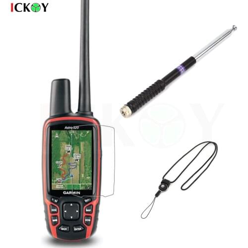Long Range Extendable Antenna + Clear LCD Screen Protector Shield Film + Lanyard for Garmin Astro 430 320 900