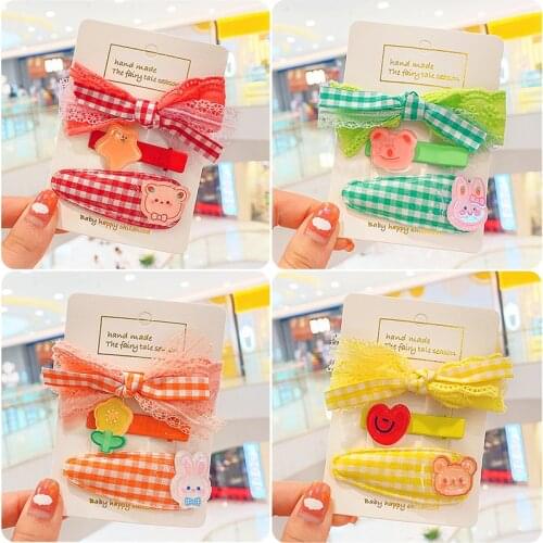 3 Pcs/Set Children Cute Animal Cartoon Flower Bow Ornament Hair Clips Girls Lovely Barrettes Hairpins Kids Hair Accessories