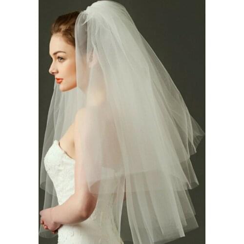 Women Ivory White Bride Hens Night Wedding Hair Head Veil WITH COMB Accessory