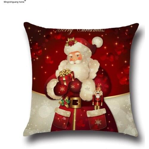 1PC New Christmas Cushion Cover Xmas Ambience Square Pillow Case Sofa Home Christmas Gifts 45x45cm OU 005