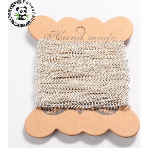 10m Brass Ball Chains fr Jewelry Making 1.5mm Silver Color