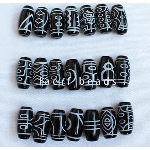 10x20mm Black DZI beads Tibet Oval Shape agate stone loose Beads 1pcs