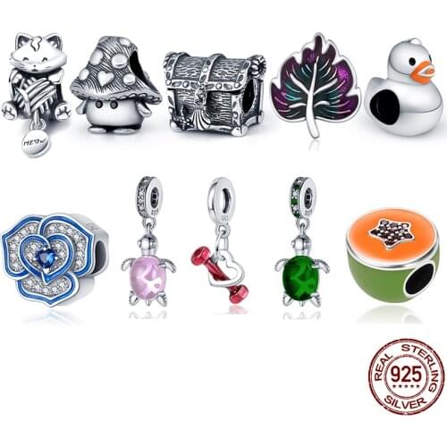 2021 New Authentic 925 Sterling Silver Treasure Chest And Animals Fit Original Pandora Bracelet&Bangle Making Fashion DIY Jewelr