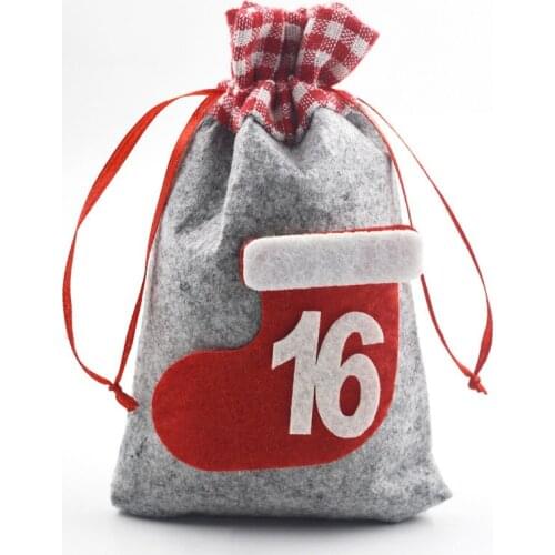 24Pack Christmas Gift Pocket Xmas Calendar Countdown Hanging Bag Christmas Tree Decoration Small Decoration Home Decore