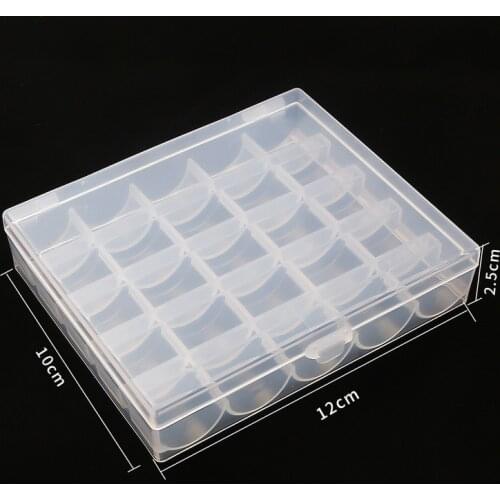 25Pc Sewing Machine Bobbins Spools Empty Bobbins Spools Sewing Machine Plastic Storage Box For Home Sewing Accessories Tools