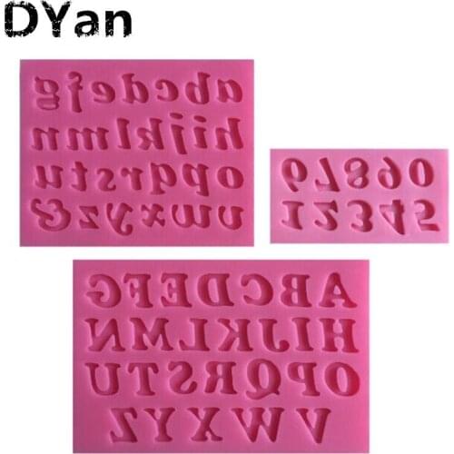 3pcs/set Number/Lowercase Uppercase Letters Shaped Silicone Cake Mold Decorating Cake Bakeware Mould Fondant Candy Tool A127