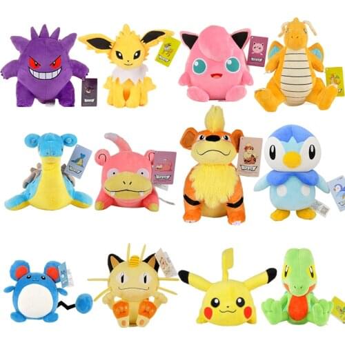Anime Pikachu Stuffed Toy Bulbasaur Squirtle Charmander Eevee Plush Doll Pokemon Figures Peluche Kid Baby Christmas Gift