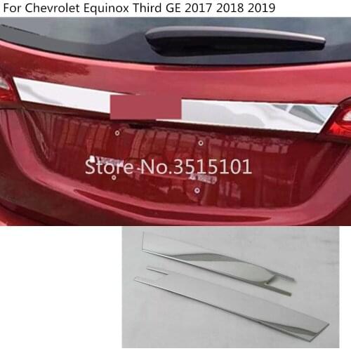 Car Rear back door License tailgate bumper frame plate trim lamp trunk parts 2pcs For Chevrolet Equinox Third GE 2017 2018 2019