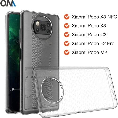 Case For Xiaomi Poco X3 NFC / C3 / M2 / X2 / F1 TPU Silicone Clear Fitted Bumper Soft Case for Xiaomi Poco M2 F2 Pro Back Cover