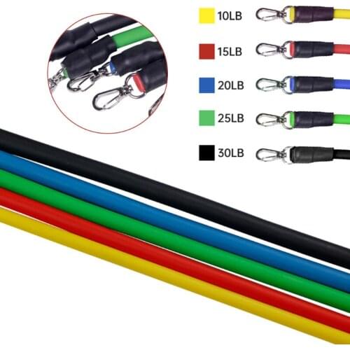 E1324 Home Fitness Stretch Workout Set Bodybuilding Elastic Stretch Band Exercise 11pcs Exercise Fitness Resistance Bands