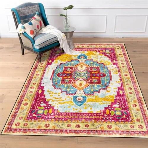 Geometric Printing Retro Carpet Ethnic Persian Style Carpet Bedroom Bathroom Carpet Door Mat Washable Floor Mat