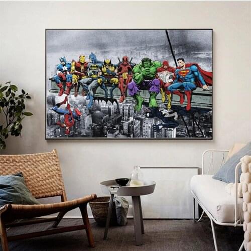 5D DIY Diamond Painting Superhero Animation Comics Marvel Poster Prints Hulk Captain America Home Wall Art Kids Birthday Gift