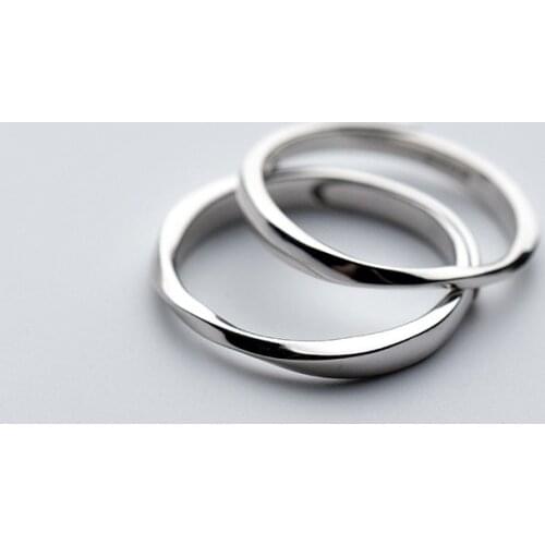 MloveAcc Real 925 Silver Women Men Rings Sterling Silver Couple Rings for Lovers Wedding Band Female Jewelry