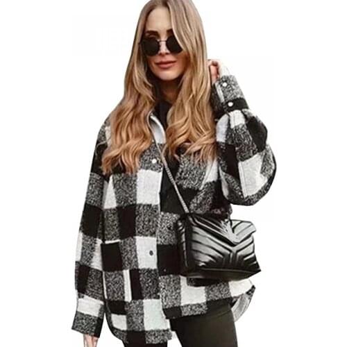 MXPZSP Women's Plaid Coats
