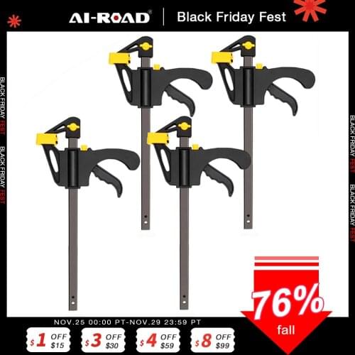 AI-ROAD 2/3/4/5/8Pcs New Woodworking Clamp Bar F Clip 4 Inch Quick Ratchet Wood Working DIY Carpenter Hand Tools F Clamp