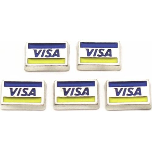 New Style 12pcs/lot Charms VISA Floating Charms for Floating Memory charms Lockets DIY Jewelry