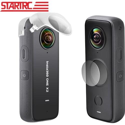 Transparent lens protective cover and clear tempered glass film suit for INSTA360 ONE X2 Action Camera anti-fall accessories