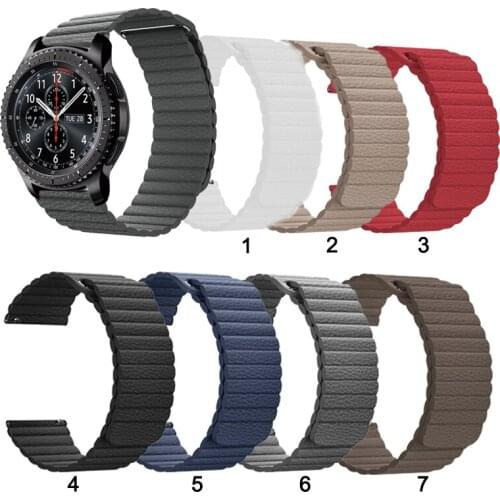 20mm 22mm Leather Loop Magnetic Band Strap For Samsung Gear S3 Frontier S3 Classic for Watch3 45mm/Watch 46mm Replacement strap