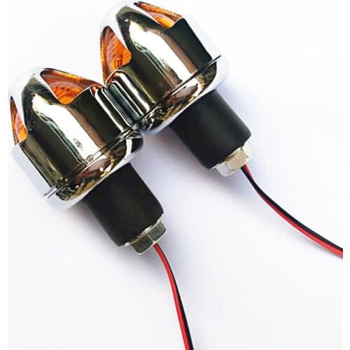 2x 7/8'' 22mm Handlebar Turn Signal Grip Bar End Light Warning Lamp For Honda Yamaha Kawasaki Suzuki Touring Chopper
