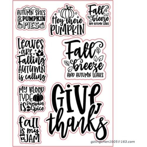 P8DE Thanksgiving Silicone Clear Seal Stamp DIY Scrapbooking Embossing Photo Album Decorative Paper Card Craft