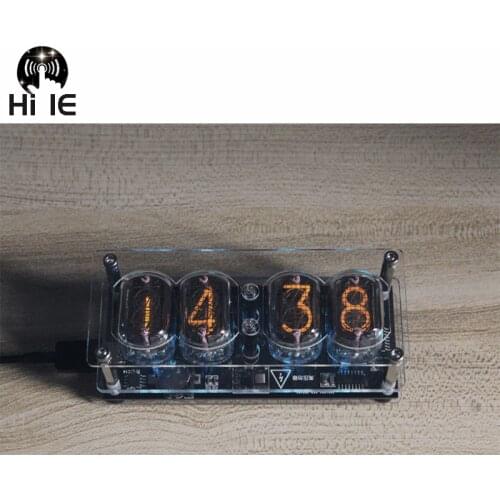 IN-12 Glow Tube Clock 4-bit Integrated IN12 Glow Tube Clock Seven-color RGB LED Nixie Clock IN-12B DC 5V USB C Boyfriend gift