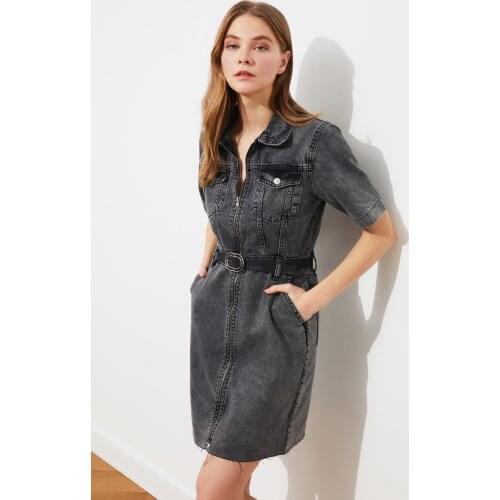 Модные джинсовые платья TRENDYOLMİLLA China At AliExpress