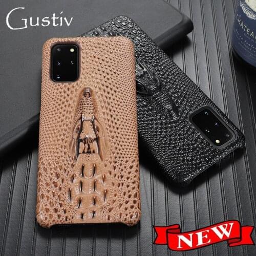 Samsung S20 Ultra Luxury Head Layer Cowhide Leather Phone Case For Samsung Galaxy S10 Plus 3D Dragon Back Cover Case Fundas