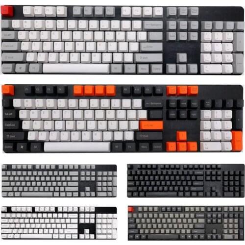 104/87/61 Keys PBT Dye-Sub/ Double Color Backlight Keycap Universal Column For Ikbc Cherry MX Annie Mechanical Keyboard