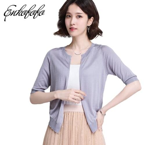 Summer White Beach Cool Cardigans Spring Women Sweater Half Sleeve Knitted Rebecas Mujer New Cotton Femme Casual Ladies Tops