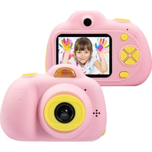 2 Inch Cartoon Cute Kids Baby Camera Toys Children Birthday Gift Pink Sky Blue Funny Recording