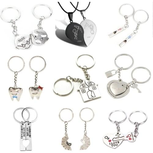 2 Pcs/Set Puzzle Letter "You're My Person" Couple Keychain Lovers BBF Key Chain Holder Love Heart Best Friends Gift