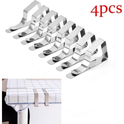 4Pcs/lot Stainless Steel Table Cloth Clamps Tablecloth Clip Holder for Party Wedding