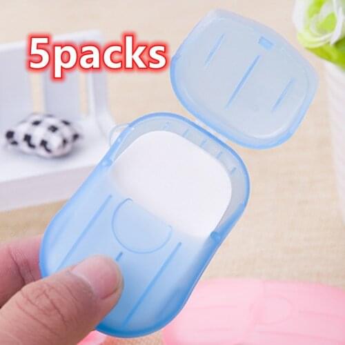 5packs Soap Papers Mini Portable Travel Soap Papers Washing Hand Bath Cleaning Boxed Foaming Scented Sheets Travel Supplies