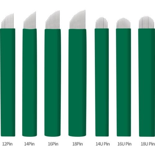 50Pcs/Lot 3D Embroidery Extremely Thin 0.16MM Nano Tattoo Blade Semi Permanent Makeup Eyebrow Nano Microblading Needles