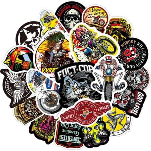 50pcs Vintage Indians Locomotive Motorcycle Stickers For Laptop Adesivos Scrapbooking Material Christmas Sticker Craft Supplies