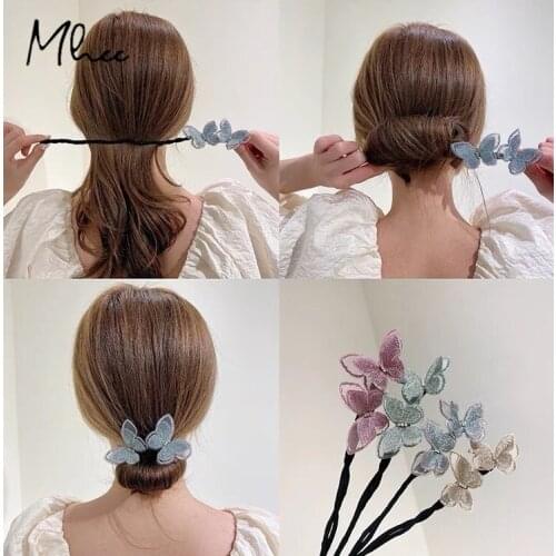 Vintage Temperament Hair Bow Plush Chiffon Hair Accessories Hair Tools Butterfly Headwear Lazy Fluffy Tool Elegant Barrette Bow