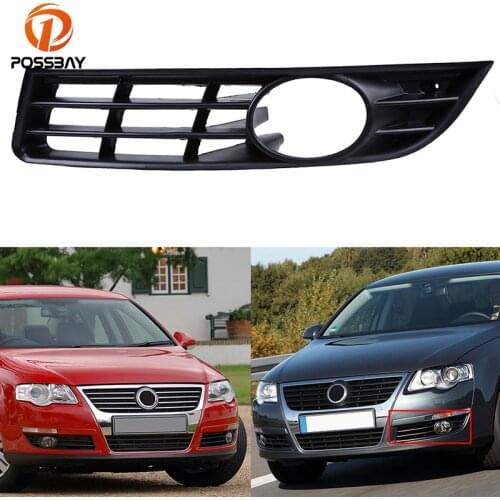 POSSBAY Car Front Bumper Lower Grille Fog Light Cover For VW Passat B6 Sedan/Wagon 2005/2006-2010 Left Side Exterior Accessories
