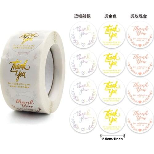 White and Black Paper Hot Stamping 50-500pcs Thank You Sticker Baking Sealed Envelope Sealed Label Business Packaging Decoration