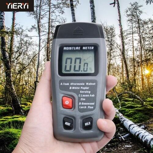 Digital Wood Moisture Meter Humidity Tester Timber Damp Detector 0.5 percent Accuracy Moisture Meter Tester 0-99.9% Two Pins