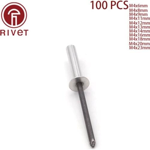 DIN 15974 100pcs M4 Aluminum Countersunk Head Closed End Blind Rivet Sealed Blind Rivet Water Air Tightness Rivets