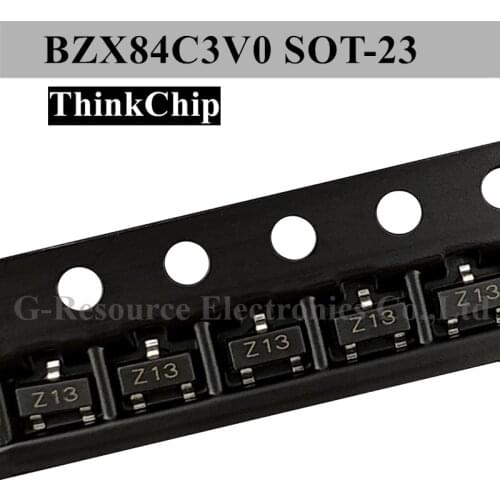 100pcs) BZX84C3V0 SOT-23 SMD Voltage Stabilized Diode 3V (Marking Z13)