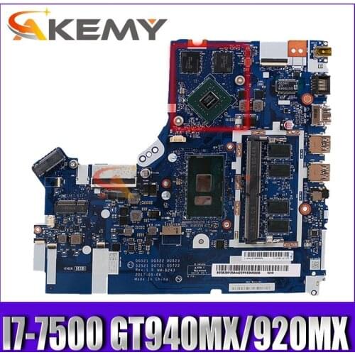 For Lenovo Ideapad 320-17IKB /320-15IKB Mainboard Motherboard CPU I7-7500 4GB-RAM GPU GT940MX/920MX 2G NM-B243 100% Test Ok