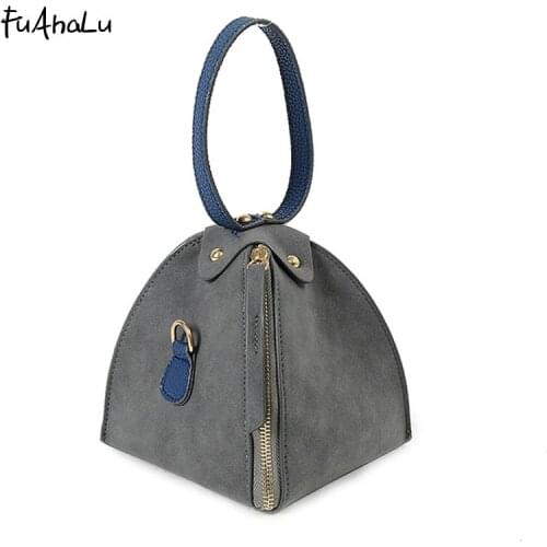 FuAhaLu New triangular small bag fashion trend hand bag mini shoulder leisure Messenger bag