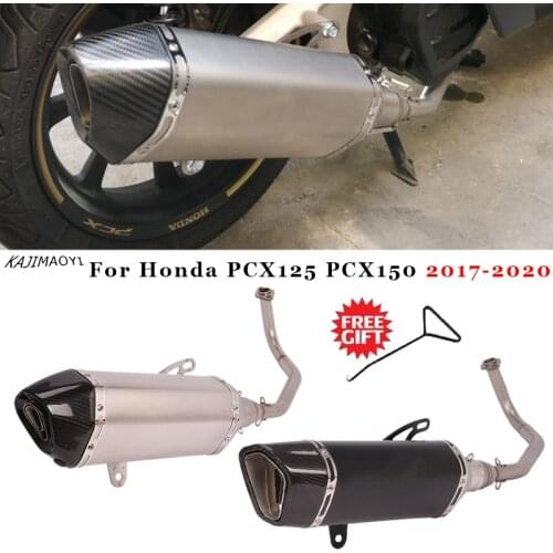 Full System Motorcycle Exhaust Escape Modify Front Link Pipe Carbon Fiber Muffler DB Killer For Honda PCX125 PCX150 PCX 125 150